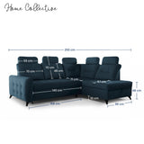Home Collective Ecksofa Sofa Couch Wohnlandschaft ausziehbar inkl. Bettkasten Schlafsofa Gästebett 250x200 cm L-Form | weicher Stoff & Bonnell-Federkern | verstellbare Kopfstützen
