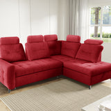 Home Collective Ecksofa Sofa Couch Wohnlandschaft ausziehbar inkl. Bettkasten Schlafsofa Gästebett 250x200 cm L-Form | weicher Stoff & Bonnell-Federkern | verstellbare Kopfstützen