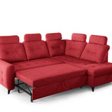 Home Collective Ecksofa Sofa Couch Wohnlandschaft ausziehbar inkl. Bettkasten Schlafsofa Gästebett 250x200 cm L-Form | weicher Stoff & Bonnell-Federkern | verstellbare Kopfstützen