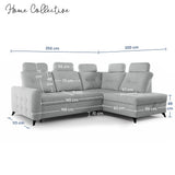 Home Collective Ecksofa Sofa Couch Wohnlandschaft ausziehbar inkl. Bettkasten Schlafsofa Gästebett 250x200 cm L-Form | weicher Stoff & Bonnell-Federkern | verstellbare Kopfstützen