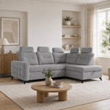Home Collective Ecksofa Sofa Couch Wohnlandschaft ausziehbar inkl. Bettkasten Schlafsofa Gästebett 250x200 cm L-Form | weicher Stoff & Bonnell-Federkern | verstellbare Kopfstützen