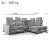 Home Collective Ecksofa Sofa Couch Wohnlandschaft ausziehbar inkl. Bettkasten Schlafsofa Gästebett 250x200 cm L-Form | weicher Stoff & Bonnell-Federkern | verstellbare Kopfstützen