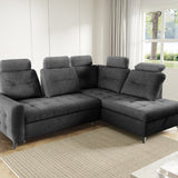 Home Collective Ecksofa Sofa Couch Wohnlandschaft ausziehbar inkl. Bettkasten Schlafsofa Gästebett 250x200 cm L-Form | weicher Stoff & Bonnell-Federkern | verstellbare Kopfstützen