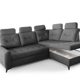 Home Collective Ecksofa Sofa Couch Wohnlandschaft ausziehbar inkl. Bettkasten Schlafsofa Gästebett 250x200 cm L-Form | weicher Stoff & Bonnell-Federkern | verstellbare Kopfstützen