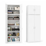 Armoire armoire polyvalente avec amortisseur de porte SOFT CLOSE (en option) blanc 74 cm largeur 180 cm hauteur avec quatre ou six étagères, classeur organisateur d'armoire domestique en bois MDF