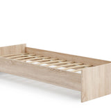 Lit d'appoint 90x200 cm lit de chambre d'amis coloris blanc ou bois clair avec sommier à lattes, bois MDF "Made in Europe" 200 x 90