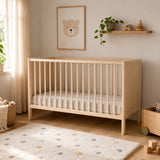Kids Collective Babybett Kinderbett Beistellbett mit HDF-Platte | Modulares Gitterbett Lattenrost 3-fach höhenverstellbar & abnehmbare Sprossen | Baby Bett Holz Kinderzimmer | 60x120 & 70x140 cm