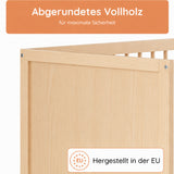 Kids Collective Babybett Kinderbett Beistellbett mit HDF-Platte | Modulares Gitterbett Lattenrost 3-fach höhenverstellbar & abnehmbare Sprossen | Baby Bett Holz Kinderzimmer | 60x120 & 70x140 cm