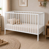 Kids Collective Babybett Kinderbett Beistellbett | Modulares Gitterbett Lattenrost 3-fach höhenverstellbar & abnehmbare Sprossen | Baby Bett Holz Kinderzimmer | 60x120 & 70x140 cm