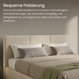 Home Collective Bett Doppelbett Polsterbett Bettgestell mit Lattenrost & Stauraum 120x200 140x200 160x200 180x200 cm mit Bettkasten, Kopfteil mit 3 Paneelen | weicher Samt