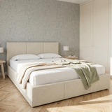 Home Collective Bett Doppelbett Polsterbett Bettgestell mit Lattenrost & Stauraum 120x200 140x200 160x200 180x200 cm mit Bettkasten, Kopfteil mit 3 Paneelen | weicher Samt