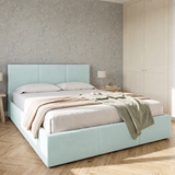 Home Collective Bett Doppelbett Polsterbett Bettgestell mit Lattenrost & Stauraum 120x200 140x200 160x200 180x200 cm mit Bettkasten, Kopfteil mit 3 Paneelen | weicher Samt