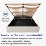 Home Collective Bett Doppelbett Polsterbett Bettgestell mit Lattenrost & Stauraum 120x200 140x200 160x200 180x200 cm mit Bettkasten, Kopfteil mit 3 Paneelen | weicher Samt