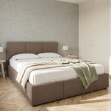 Home Collective Bett Doppelbett Polsterbett Bettgestell mit Lattenrost & Stauraum 120x200 140x200 160x200 180x200 cm mit Bettkasten, Kopfteil mit 3 Paneelen | weicher Samt
