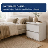 Home Collective Nachttisch Nachtkommode mit 2 Schubladen | Beistelltisch Nachtkonsole Nachtschrank | Schlafzimmer Jugendzimmer Möbel | modernes griffloses Design