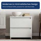 Home Collective Nachttisch Nachtkommode mit 2 Schubladen | Beistelltisch Nachtkonsole Nachtschrank | Schlafzimmer Jugendzimmer Möbel | modernes griffloses Design