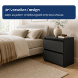 Home Collective Nachttisch Nachtkommode mit 2 Schubladen | Beistelltisch Nachtkonsole Nachtschrank | Schlafzimmer Jugendzimmer Möbel | modernes griffloses Design
