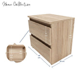 Home Collective Nachttisch Nachtkommode mit 2 Schubladen | Beistelltisch Nachtkonsole Nachtschrank | Schlafzimmer Jugendzimmer Möbel | modernes griffloses Design