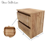 Home Collective Nachttisch Nachtkommode mit 2 Schubladen | Beistelltisch Nachtkonsole Nachtschrank | Schlafzimmer Jugendzimmer Möbel | modernes griffloses Design