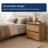 Home Collective Nachttisch Nachtkommode mit 2 Schubladen | Beistelltisch Nachtkonsole Nachtschrank | Schlafzimmer Jugendzimmer Möbel | modernes griffloses Design