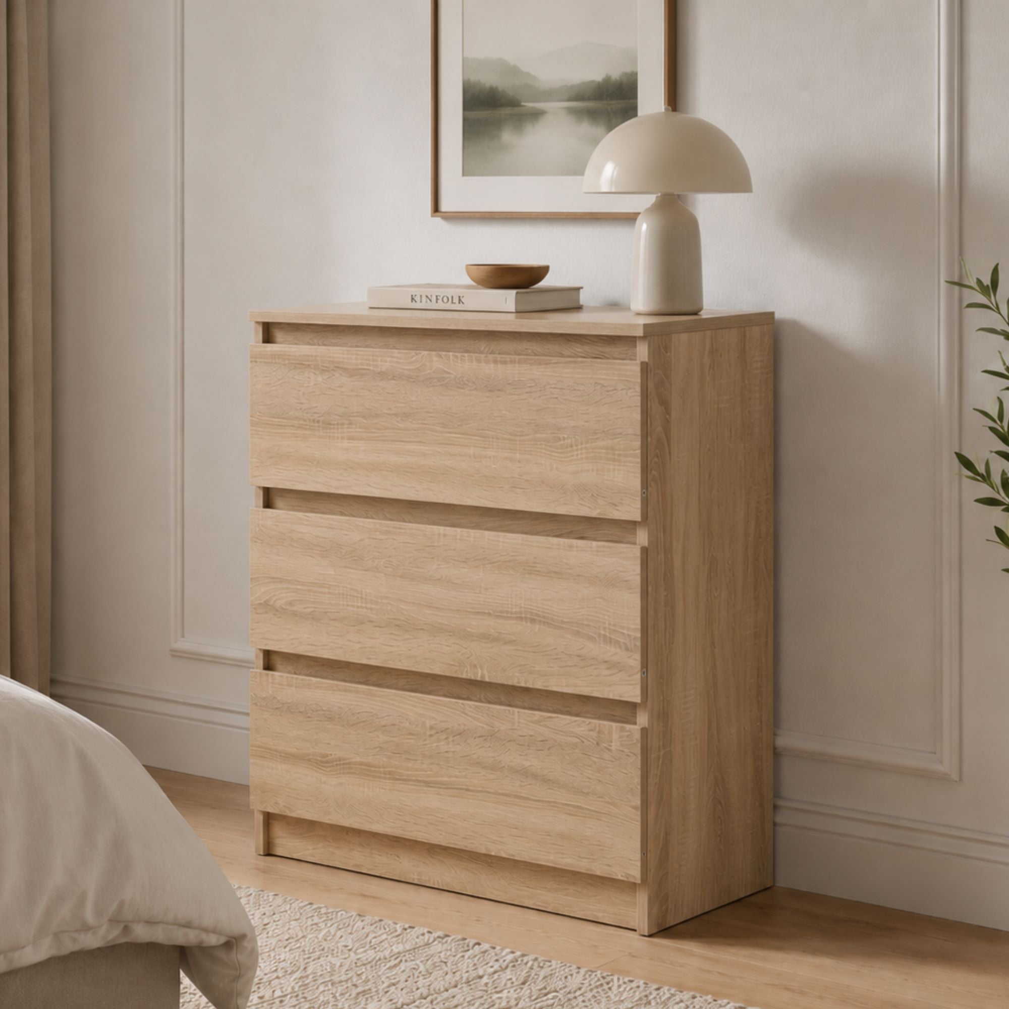 Home Collective Kommode Sideboard mit 3-6 Schubladen | Schubladenkommode Kommodenschrank Anrichte Schrank | Schlafzimmer Jugendzimmer Flur Möbel | modernes griffloses Design
