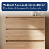 Home Collective Kommode Sideboard mit 3-6 Schubladen | Schubladenkommode Kommodenschrank Anrichte Schrank | Schlafzimmer Jugendzimmer Flur Möbel | modernes griffloses Design