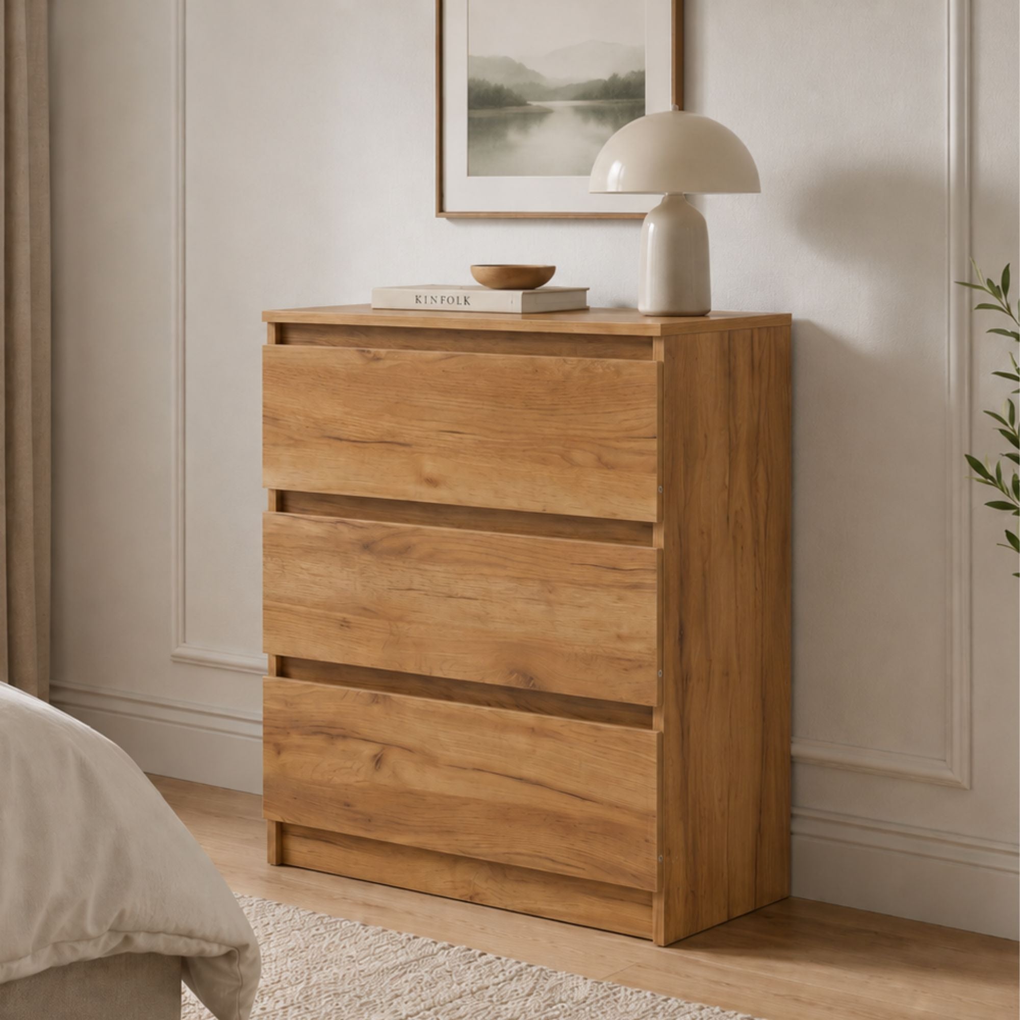 Home Collective Kommode Sideboard mit 3-6 Schubladen | Schubladenkommode Kommodenschrank Anrichte Schrank | Schlafzimmer Jugendzimmer Flur Möbel | modernes griffloses Design