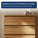 Home Collective Kommode Sideboard mit 3-6 Schubladen | Schubladenkommode Kommodenschrank Anrichte Schrank | Schlafzimmer Jugendzimmer Flur Möbel | modernes griffloses Design