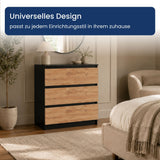 Home Collective Kommode Sideboard mit 3-6 Schubladen | Schubladenkommode Kommodenschrank Anrichte Schrank | Schlafzimmer Jugendzimmer Flur Möbel | modernes griffloses Design