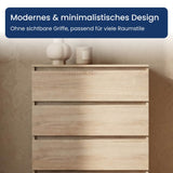 Home Collective Kommode Sideboard mit 3-6 Schubladen | Schubladenkommode Kommodenschrank Anrichte Schrank | Schlafzimmer Jugendzimmer Flur Möbel | modernes griffloses Design