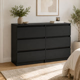 Home Collective Kommode Sideboard mit 3-6 Schubladen | Schubladenkommode Kommodenschrank Anrichte Schrank | Schlafzimmer Jugendzimmer Flur Möbel | modernes griffloses Design