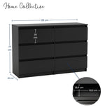 Home Collective Kommode Sideboard mit 3-6 Schubladen | Schubladenkommode Kommodenschrank Anrichte Schrank | Schlafzimmer Jugendzimmer Flur Möbel | modernes griffloses Design