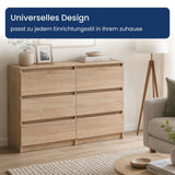 Home Collective Kommode Sideboard mit 3-6 Schubladen | Schubladenkommode Kommodenschrank Anrichte Schrank | Schlafzimmer Jugendzimmer Flur Möbel | modernes griffloses Design
