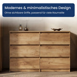 Home Collective Kommode Sideboard mit 3-6 Schubladen | Schubladenkommode Kommodenschrank Anrichte Schrank | Schlafzimmer Jugendzimmer Flur Möbel | modernes griffloses Design