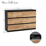 Home Collective Kommode Sideboard mit 3-6 Schubladen | Schubladenkommode Kommodenschrank Anrichte Schrank | Schlafzimmer Jugendzimmer Flur Möbel | modernes griffloses Design