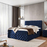 Home Collective Boxspringbett Polsterbett Doppelbett Bett mit Stauraum | Topper inklusive | modernes Design Schlafzimmer Jugendzimmer Möbel