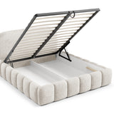 Home Collective Polsterbett Doppelbett Bett Bubble mit Stauraum und Metall-Lattenrost | Schlafzimmer Jugendzimmer Möbel | weicher Stoff modernes Design mit Steppung
