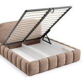 Home Collective Polsterbett Doppelbett Bett Bubble mit Stauraum und Metall-Lattenrost | Schlafzimmer Jugendzimmer Möbel | weicher Stoff modernes Design mit Steppung