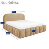 Home Collective Polsterbett Doppelbett Bett Bubble mit Stauraum und Metall-Lattenrost | Schlafzimmer Jugendzimmer Möbel | weicher Stoff modernes Design mit Steppung