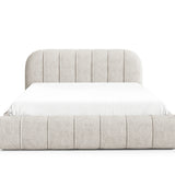 Home Collective Polsterbett Doppelbett Bett mit Stauraum und Metall-Lattenrost | Schlafzimmer Jugendzimmer Möbel | weicher Stoff modernes Design Längspolsterung