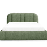 Home Collective Polsterbett Doppelbett Bett mit Stauraum und Metall-Lattenrost | Schlafzimmer Jugendzimmer Möbel | weicher Stoff modernes Design Längspolsterung