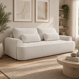 Home Collective Sofa Couch Schlafsofa ausziehbar inkl. Bettkasten Schlafcouch Gästebett 250 cm | weicher Velours & Easy Clean | Wohnzimmer Sofa quadratische Steppung | inkl. Kissen