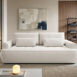 Home Collective Sofa Couch Schlafsofa ausziehbar inkl. Bettkasten Schlafcouch Gästebett 250 cm | weicher Velours & Easy Clean | Wohnzimmer Sofa quadratische Steppung | inkl. Kissen