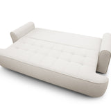Home Collective Sofa Couch Schlafsofa ausziehbar inkl. Bettkasten Schlafcouch Gästebett 250 cm | weicher Velours & Easy Clean | Wohnzimmer Sofa quadratische Steppung | inkl. Kissen