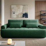 Home Collective Sofa Couch Schlafsofa ausziehbar inkl. Bettkasten Schlafcouch Gästebett 250 cm | weicher Velours & Easy Clean | Wohnzimmer Sofa quadratische Steppung | inkl. Kissen
