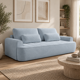 Home Collective Sofa Couch Schlafsofa ausziehbar inkl. Bettkasten Schlafcouch Gästebett 250 cm | weicher Velours & Easy Clean | Wohnzimmer Sofa quadratische Steppung | inkl. Kissen