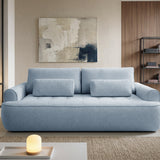 Home Collective Sofa Couch Schlafsofa ausziehbar inkl. Bettkasten Schlafcouch Gästebett 250 cm | weicher Velours & Easy Clean | Wohnzimmer Sofa quadratische Steppung | inkl. Kissen