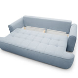 Home Collective Sofa Couch Schlafsofa ausziehbar inkl. Bettkasten Schlafcouch Gästebett 250 cm | weicher Velours & Easy Clean | Wohnzimmer Sofa quadratische Steppung | inkl. Kissen