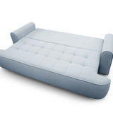 Home Collective Sofa Couch Schlafsofa ausziehbar inkl. Bettkasten Schlafcouch Gästebett 250 cm | weicher Velours & Easy Clean | Wohnzimmer Sofa quadratische Steppung | inkl. Kissen