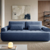 Home Collective Sofa Couch Schlafsofa ausziehbar inkl. Bettkasten Schlafcouch Gästebett 250 cm | weicher Velours & Easy Clean | Wohnzimmer Sofa quadratische Steppung | inkl. Kissen